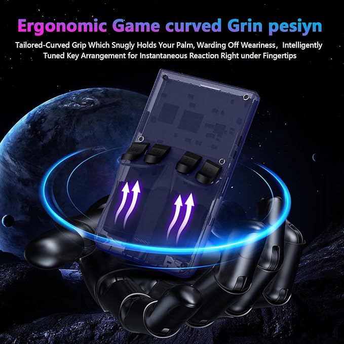 R36MAX Retro Handheld Game Console, 4.0 Inch 720x720 IPS Screen, Built-in 18,000+ Classic Game, Portable Hand Held Open Source Linux System, 4000mAh Battery Retro Gaming Console (Gray 64GB)