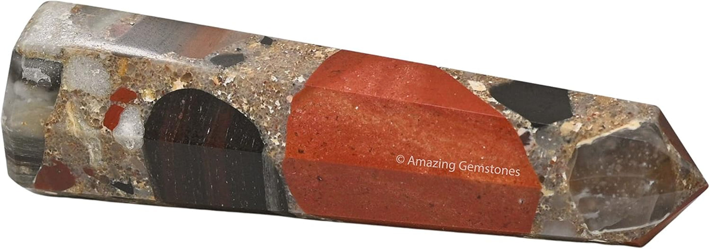 Amazing Gemstone Spotted Jasper Crystal Towers ~ Natural Healing Crystal Point Obelisk for Reiki Healing and Crystal Grid (2 to 3 INCH)