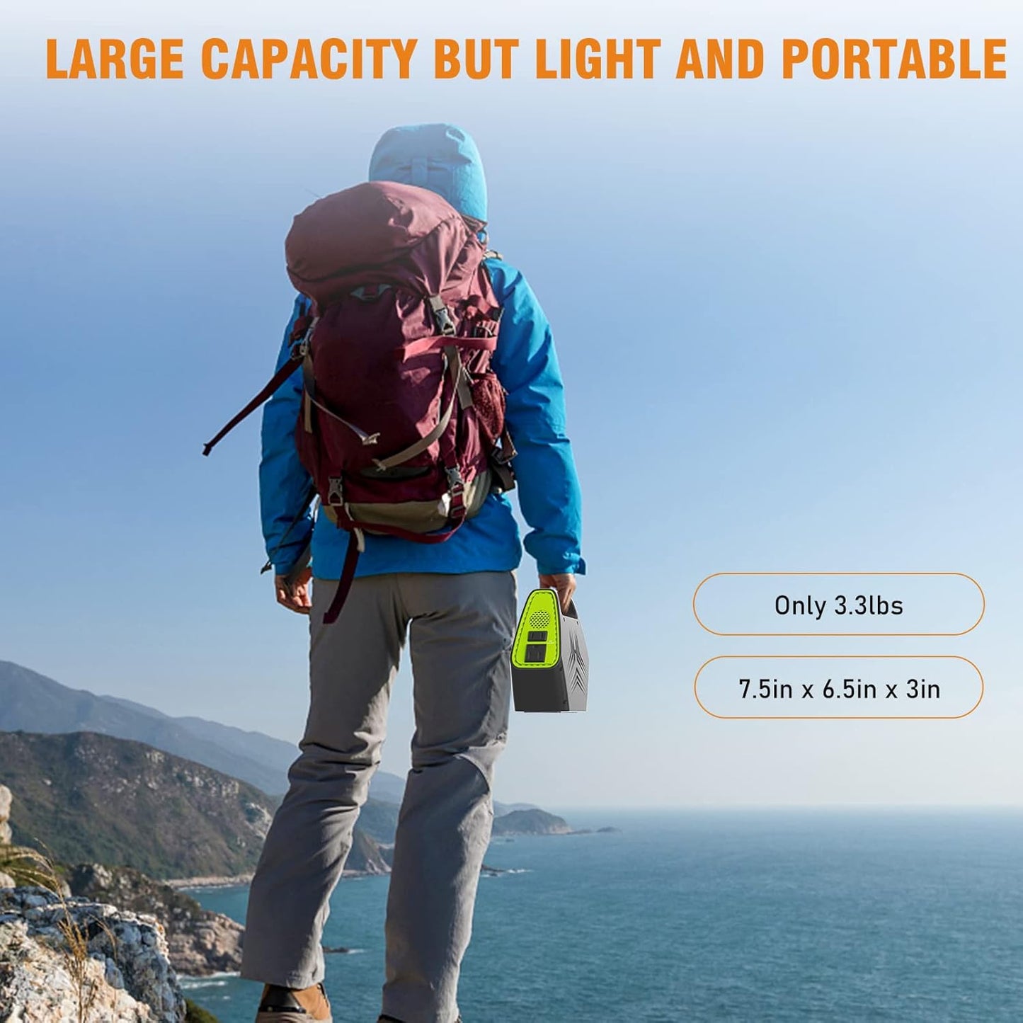 Portable Power Station 97Wh Solar Generator 26400mAh Power Bank with AC Outlet 110V Battery Charger for Home Use Outlet Battery Pack for Camping Emergency