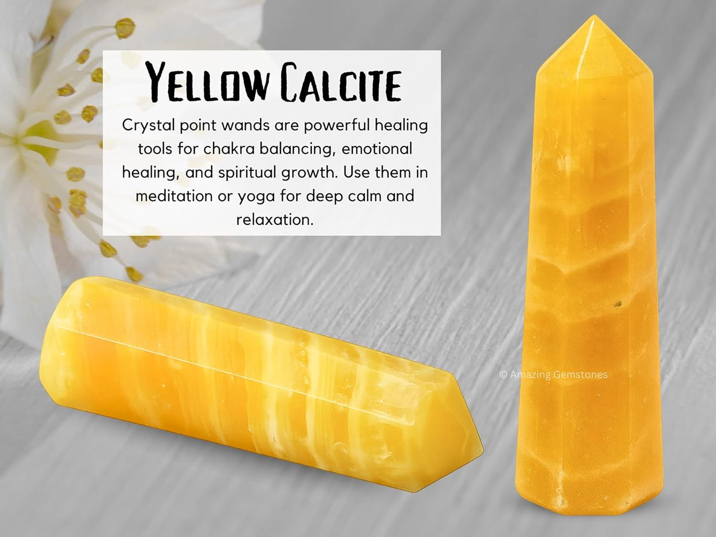 Yellow Calcite Crystal Towers ~ Healing Crystal (3" to 4" INCH)