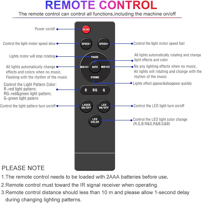 Party Lights,Disco DJ Strobe Light Rave Stage Projector Effect Dance Club Light Sound Activated with Remote Control for Parties Home Show KTV Pub Dance Christmas