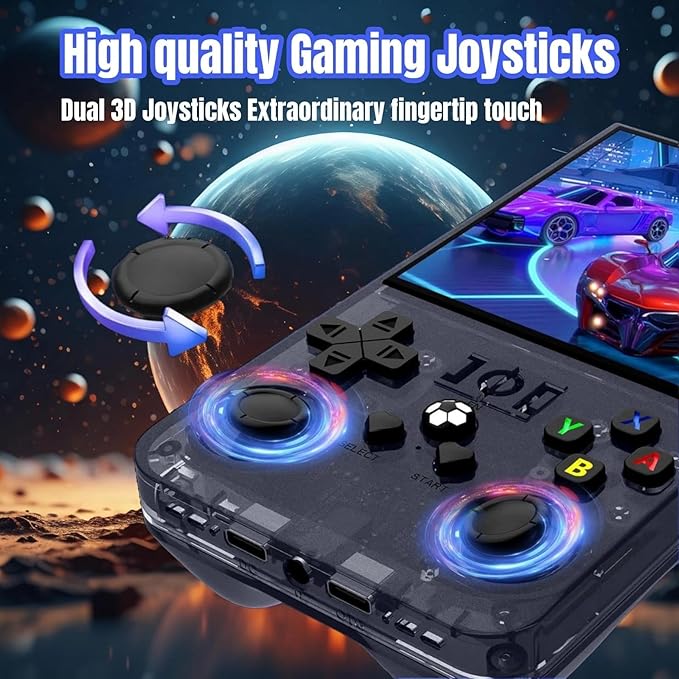 R36MAX Retro Handheld Game Console - 64GB Preloaded Classic Video Games, Support 30+ Simulators, Linux-Powered Portable Game Emulator Console with 4.0-in HD IPS Screen (Black)