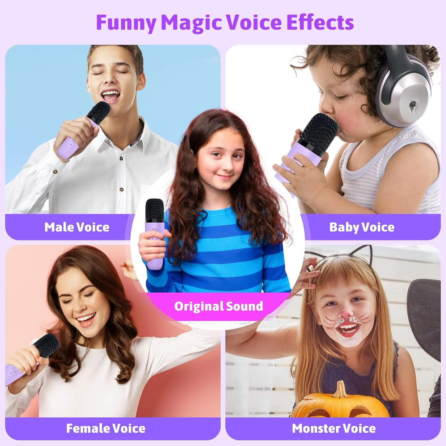 Karaoke Machine for Kids Adults, Portable Bluetooth Speaker with Wireless Microphone and LED Lights, Kids Toys Birthday Gifts for Girls and Boys Ages 4, 5, 6, 7, 8,9,10,11,12+ Years, Home Party