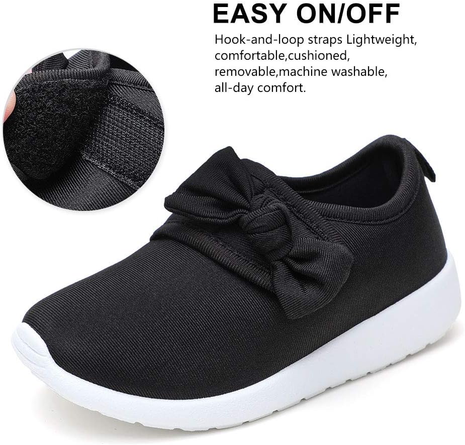 nerteo Toddler Girl Shoes Lightweight Slip On Sneakers for Kids