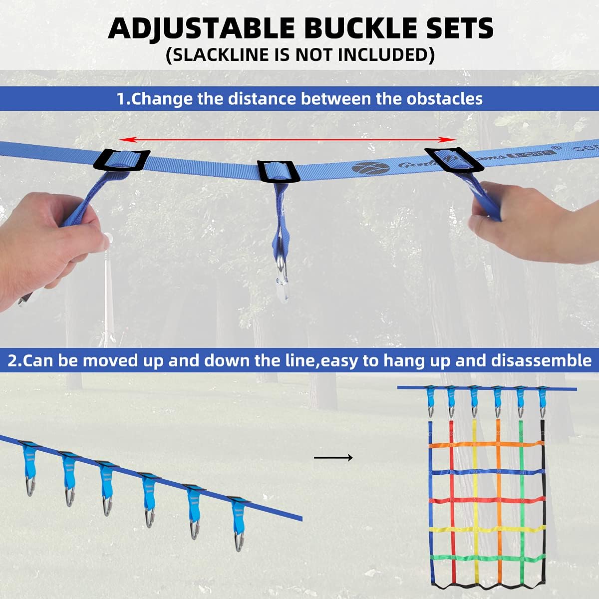 Gentle Booms Sports Climbing Cargo Net for Kids, 3.8X4.4ft Climbing Net with 7.1 X 7.1 inches Small Grid for Ninja Warrior Obstacle Course