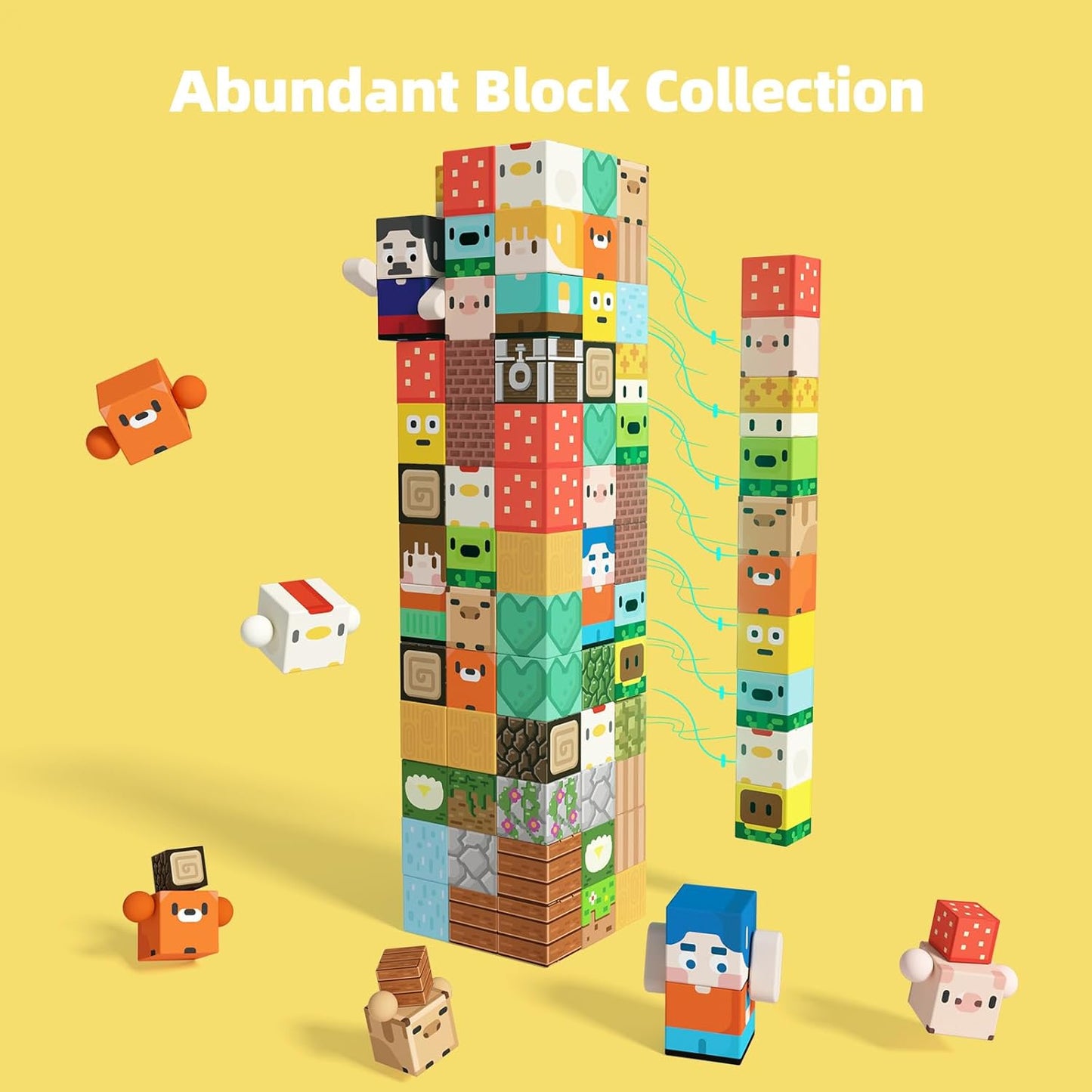 GobiDex 100PCS Magnetic Blocks Kid Building Toys for 3+ Years Old Boys Girls, Upgraded Build MagWonder World with STEM Magnets Toys, Game Based Sensory Gifts for Toddler