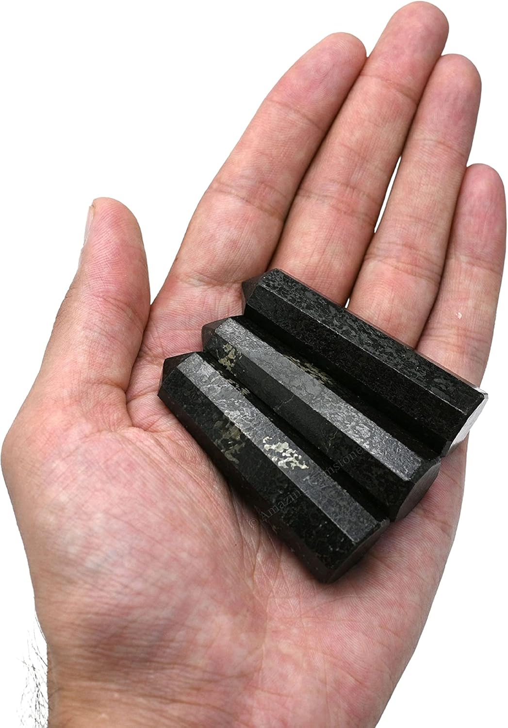 Amazing Gemstone Nuummite Crystal Towers ~ Natural Healing Crystal Point Obelisk for Reiki Healing and Crystal Grid (2 to 3 INCH)