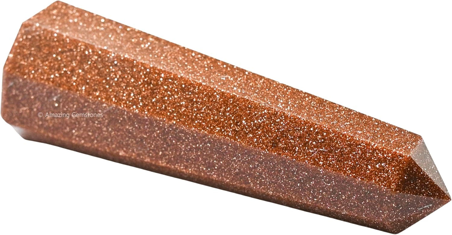 Amazing Gemstone Red Goldstone Crystal Towers - Natural Healing Crystal Point Obelisk for Reiki Healing and Crystal Grid (2 Inch to 3 Inch)