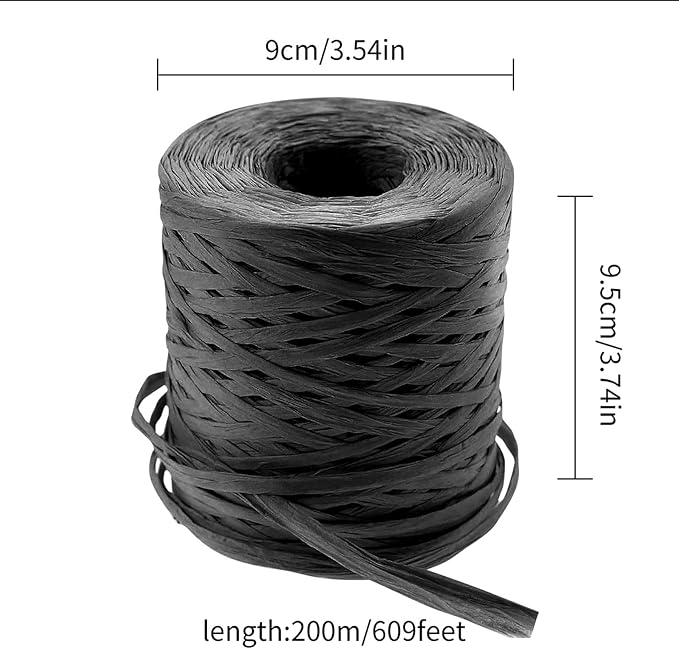 Creatrill 218 Yards Raffia Paper Craft Ribbon Packing Paper Twine, 1/4 Inch by 218 Yards