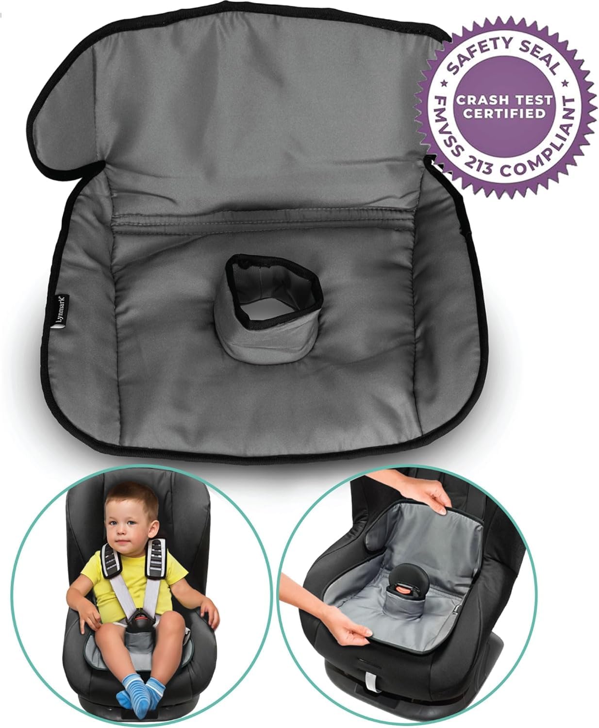 Lynmark® 2x Piddle Pads Car Seat Potty Training Cover- Waterproof Soft Toddler and Baby Car Seat Protector Mat- Travel-Friendly Universal Machine Washable Liner for Spills, Nappy Leaks, Accident- Grey