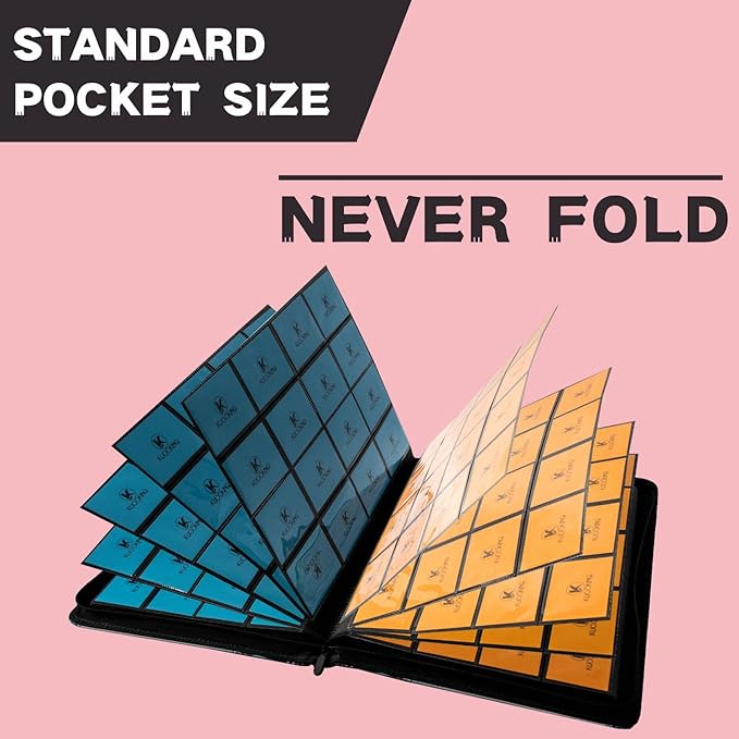 1000+ Pockets Trading Card Binder, 16-Pocket Card Ablum Compatible with MTG,Sports Cards & Other Standard Size Trading Cards (Pink)