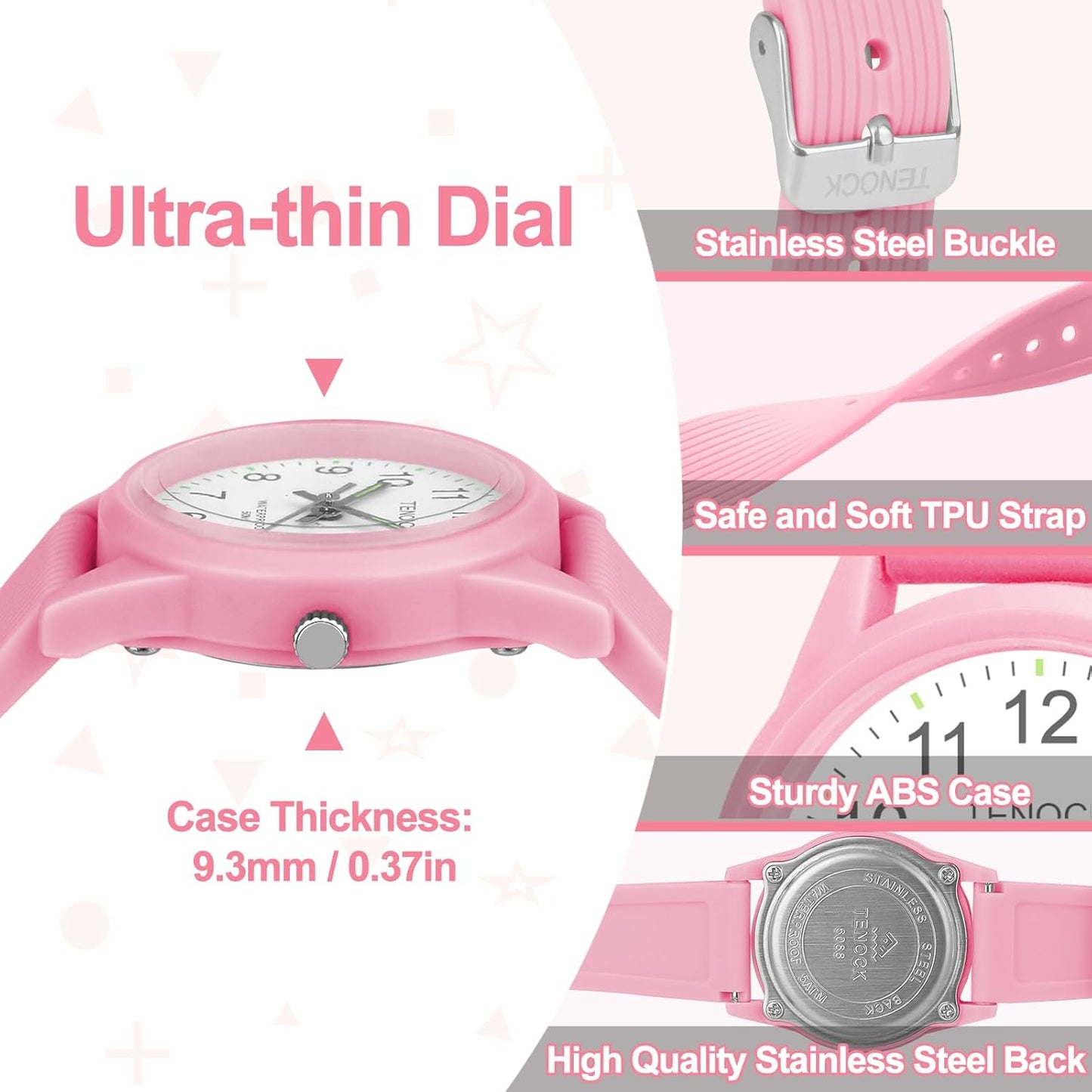 Kids Analog Watches for Girls Boys Watches with Soft Band Learning Time 50M Waterproof Children Watch Easy to Read for Ages 4-12 Kids Gift