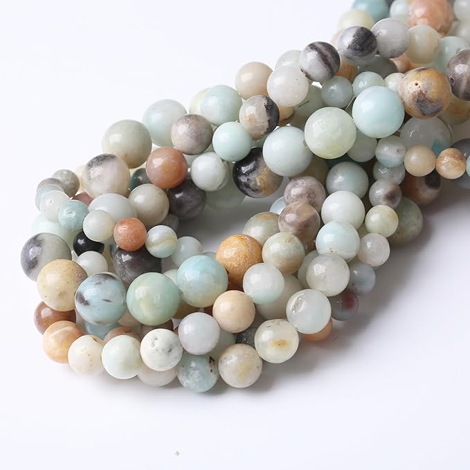 Fancy Stone Beads for Jewelry Making DIY Craft Gemstone Beads Kit (10mm, 35pcs) Smooth Healing Crystal Beads for Bracelets, Necklaces, Home Decor