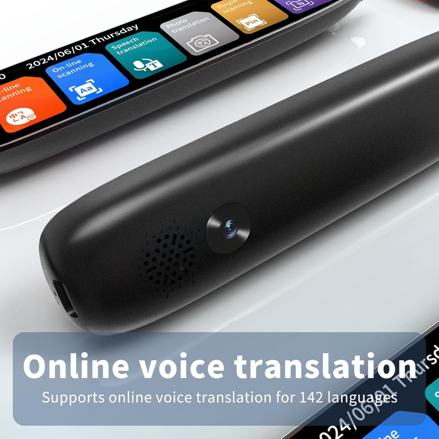 Language Translator Pen, 142 Languages Supported Translation Pen, OCR Pen Scanner, Text to Speech Reading Pen for Dyslexia, Text Extract Reader Pen, Portable Traductor Pen for Study, Travel, Business