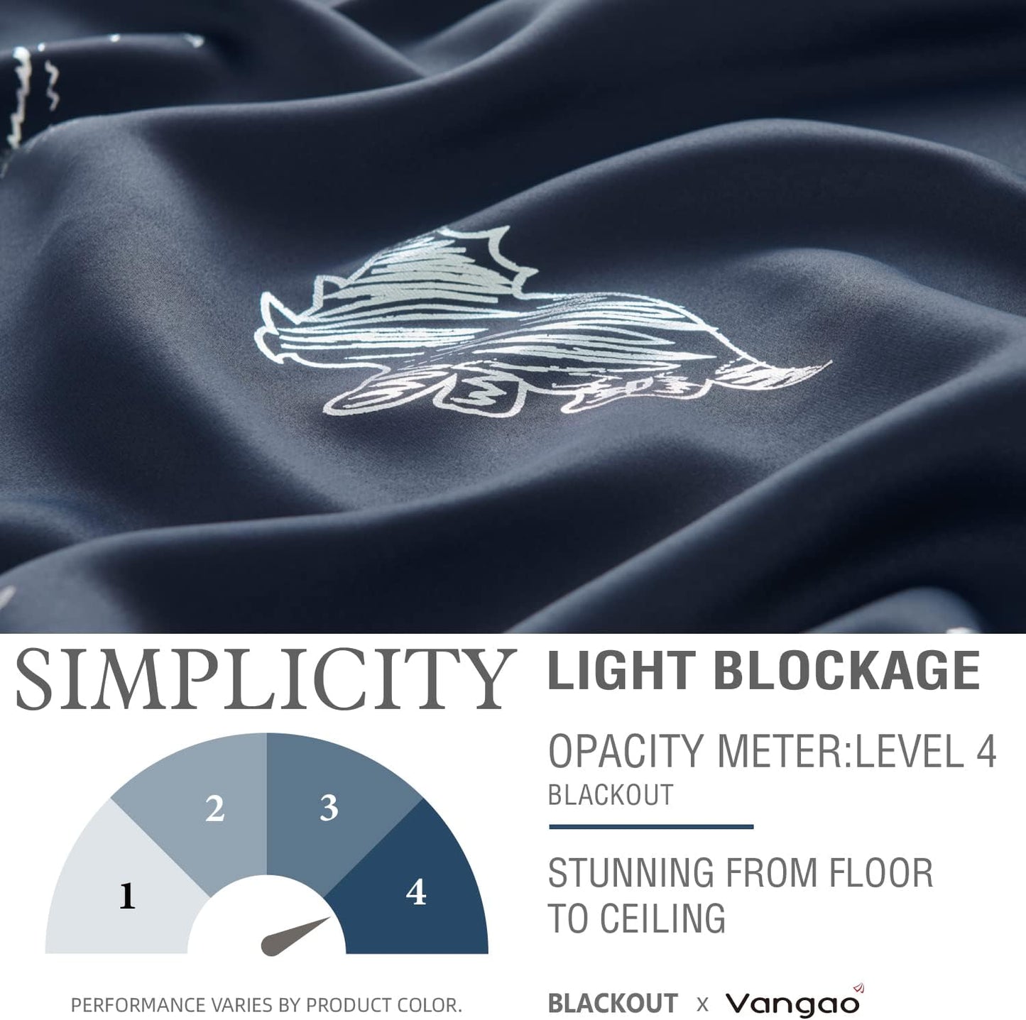 Vangao Kids Curtains Navy Blue Blackout Dinosaur Curtains for Boys Kids Nursery Girls Room Silver Dino Foil Print Thermal Insulated Drapes Grommet Top Window Treatments 63 Inches Length 2 Panels