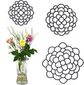 3 Pcs Modern Flower Frog Metal Flower Arrangement Holder Floral Grid Used for Vase Flower Arrangement Art Convenient Stem Holder for Flowers Flower Frog Organizer Metal Lid for Vase (Black)
