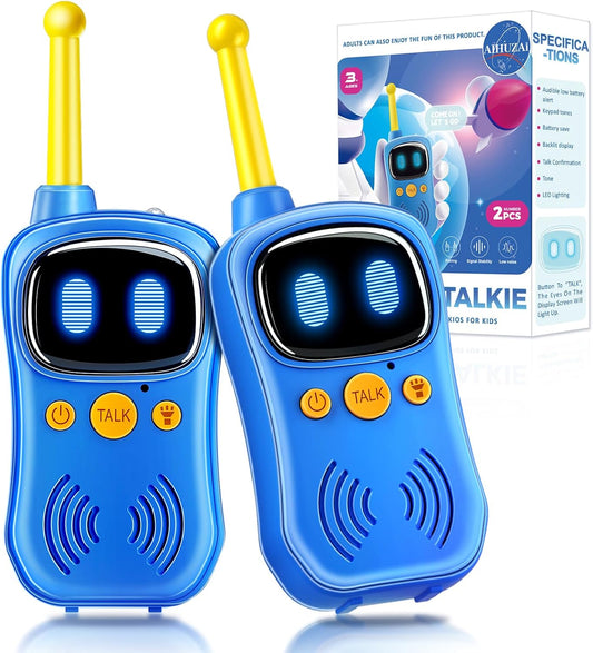 Astronaut Walkie Talkies, 3000 FT Talk Range, Robots Toys for Kids 2Pack, Space Toys Birthday Gifts for 3 4 5 6 7 8 9 10 Year Old, Voice Interactive Gift for Boys & Girls,Top With Handheld Flashlight.