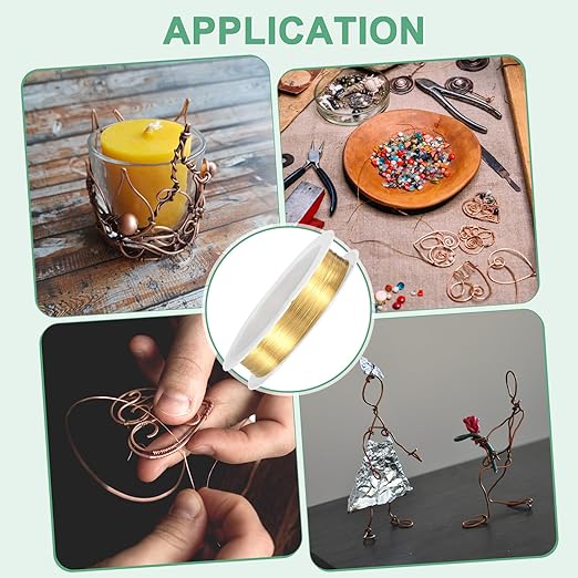 0.2 mm/32 Gauge Copper Wire for Jewelry Making, 82FT Copper Beading Craft Wire for Jewelry/Weaving/DIY Crafting/Planting, Color-Retaining [25M, KC-Gold]