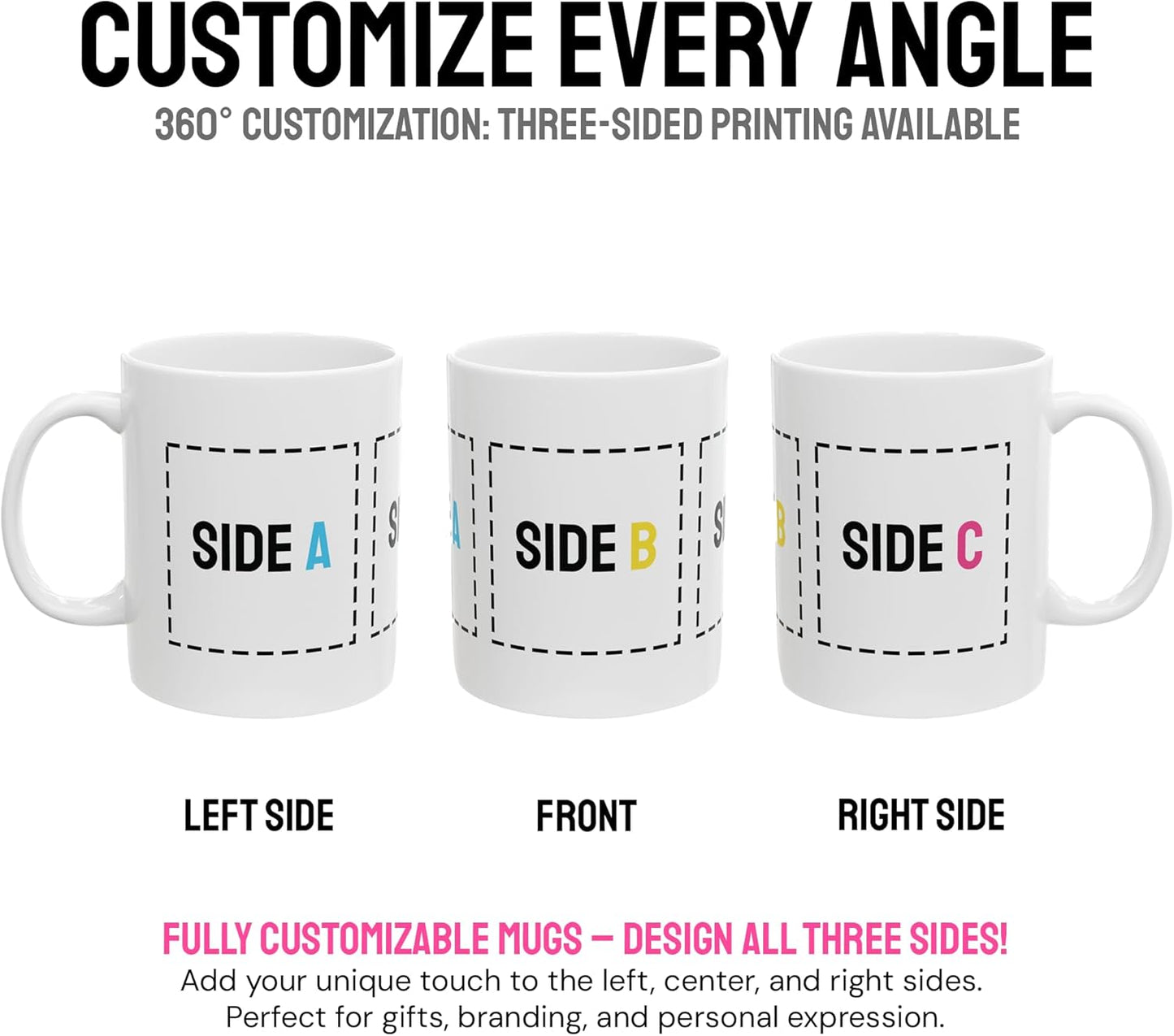 Personalized Coffee Mug – Custom Photo, Text, or Logo Ceramic Mug Tea Cup | Taza Personalizada with Picture or Message | Customized Gift Idea for Men & Women, Mom, Dad, Friends - Black/White | 15oz