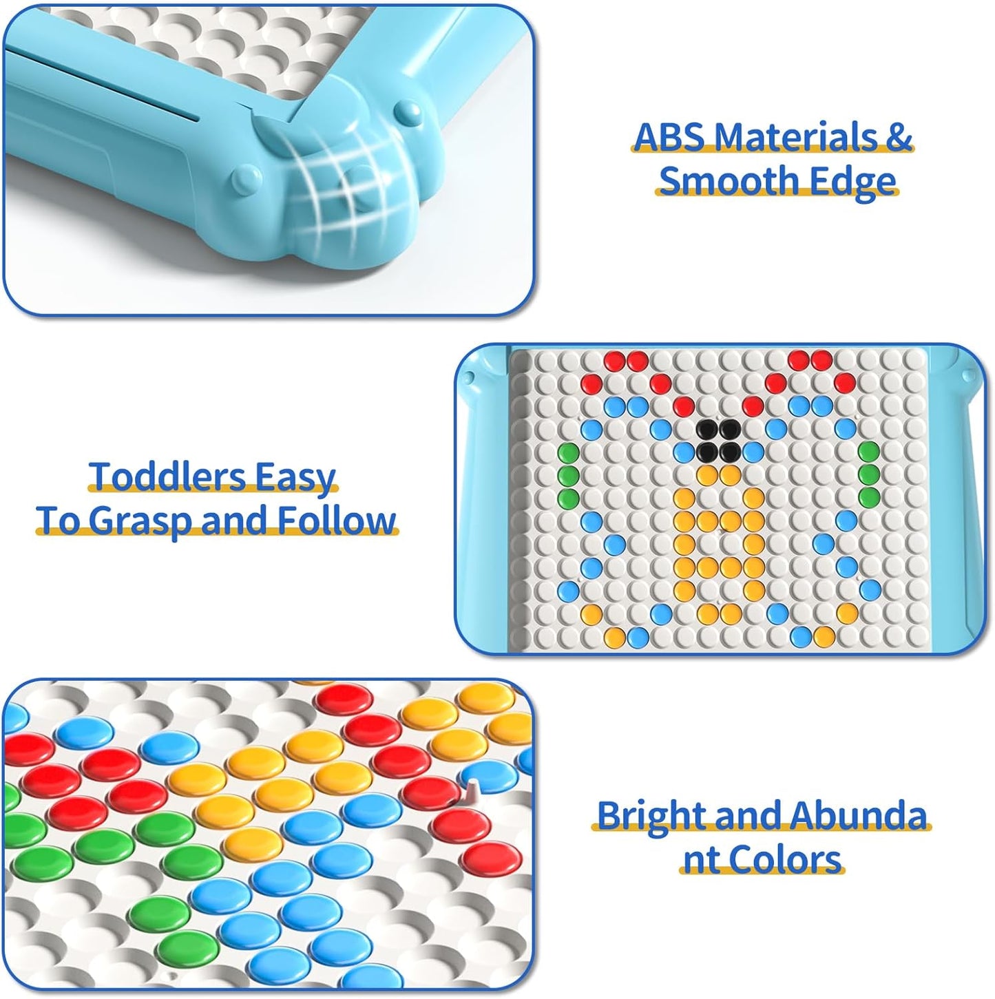 2-IN-1 Large Magnetic Drawing Board for Toddlers Kids, Magnetic Color and Number Maze, Magnetic Dot Art Board for Kids, Montessori Education Travel Toys for Boys Girls Age 3 4 5 6 7 8 Years Old