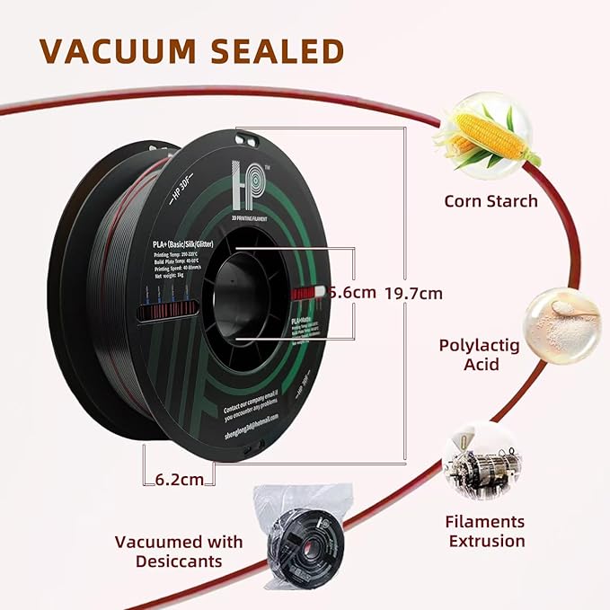 3D Printer Filament, Silk PLA, Color Changeable PLA Filament 1.75mm, Changes Color with Light and Angle, Dimensional Accuracy+/-0.02mm, 1KG Spool (2.2 lbs), Fit Most FDM Printer(Silk Red Black)