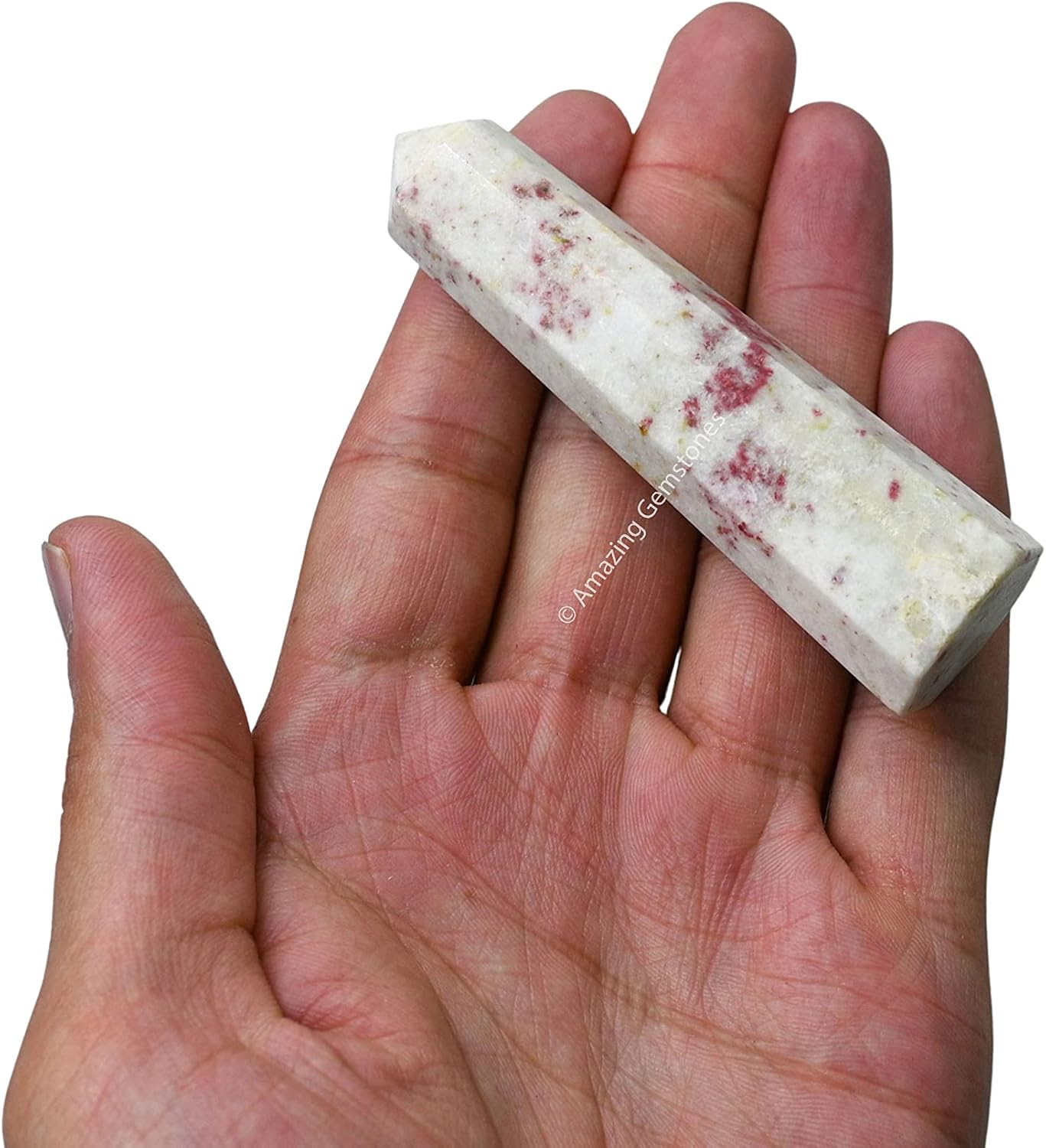 Amazing Gemstone Cinnabarite Crystal Towers - Natural Healing Crystal Point Obelisk for Reiki Healing and Crystal Grid (3 Inch)