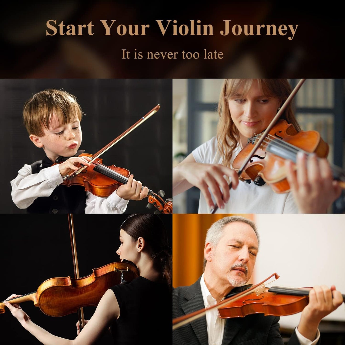 Eastar 4/4 Full Size Violin Set Matte Fiddle for Beginners Adults with Hard Case, Rosin, Shoulder Rest, Bow, Tuner and Extra Strings (Imprinted Finger Guide on Fingerboard), EVA-3