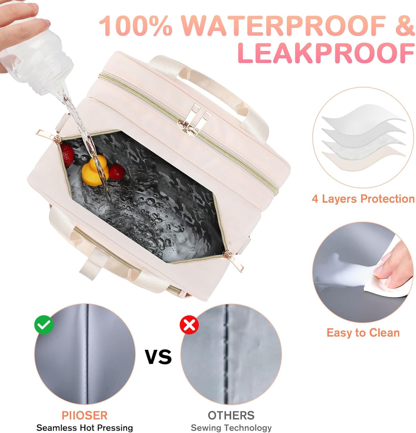 PIIOSER Breastmilk Cooler Bag with Ice Pack, Fits 6 Baby Bottles Up to 9 Ounce, Insulated Bottle Travel Bags with Shoulder Strap-Wearable Breast Pump Carrying Case for Nursing & Working Moms