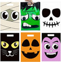 72 Pcs Large Halloween Goodie Bags Candy Treat Bags, Trick or Treat Bag for Halloween Party Favors and Event Party Supplies