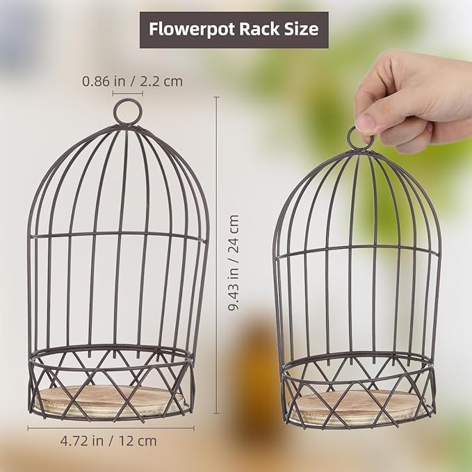 Farmhouse Birdcage Candle Holder Bird Cage Decor Lanterns Decorative Metal Candlestick Vintage Bird Cage Planter Holder Tealight Hanging Birdcage Lantern Flowerpot for Wedding Table Decor
