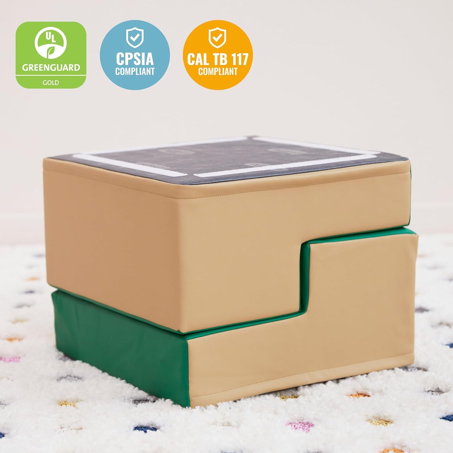 ECR4Kids SoftZone Junior Mix n' Match Step, Beginner Playset, Green, 2-Pack