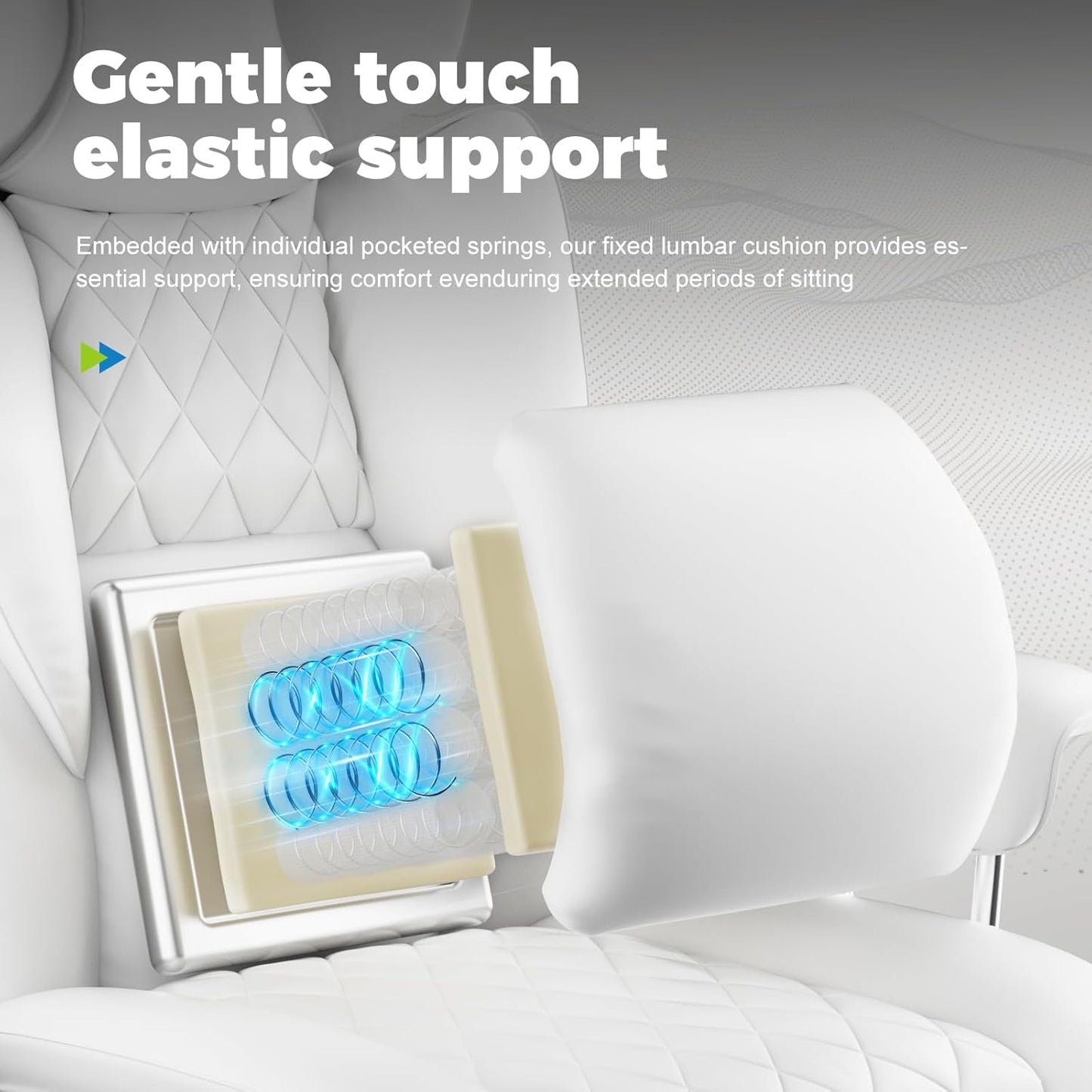 COMHOMA Big and Tall Office Chair, High Back Leather Gaming Chairs with Footrest, Executive Ergonomic Office Chair with Pocket Spring Lumbar Support and with Outward Fixed Soft Armrests