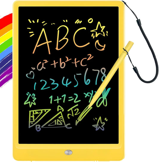 ORSEN LCD Writing Tablet 10 inch, Colorful Doodle Board Drawing Pad for Kids, Toddler Toys for Ages 2-4 5-7 Girls Boys Gifts (Yellow)