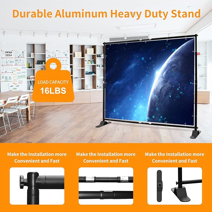 FUDESY 10x8 ft Backdrop Banner, Heavy Duty Adjustable Background Stand Kit with Carrying Bag, Step and Repeat Photography Frame for Trade Show Display Photo Booth Parties