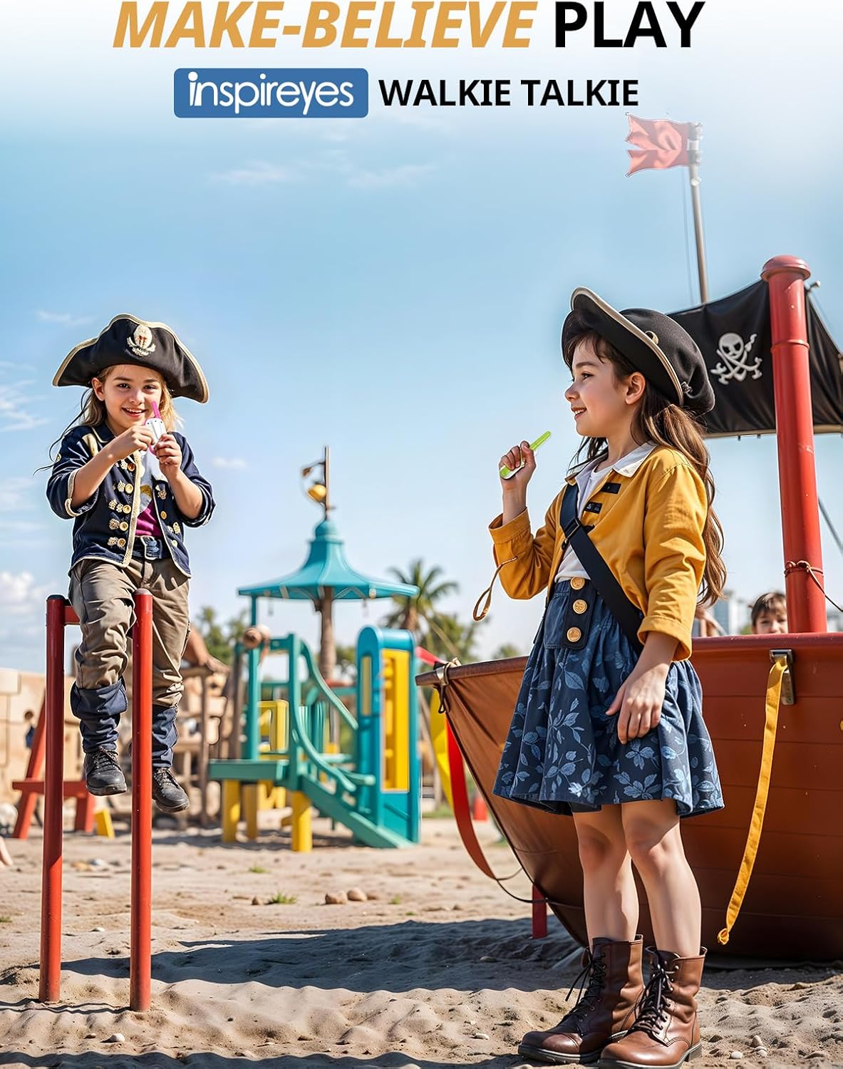 Walkie Talkies for Kids Rechargeable,Toys for Boys and Girls Ages 3-12, 2 Pack Long Range 2-Way Radios, Birthday Gifts,Christmas Stockings, Outdoor Play, Family Games, Hiking Camping Gear