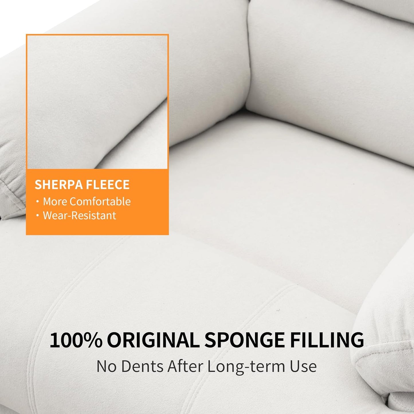 Swivel Rocking Recliner Chair for Adults, Overstuffed Manual Glider Rocker Recliner Chairs, Upholstered Reclining Single Sofa for Living Room Nursery (Beige)