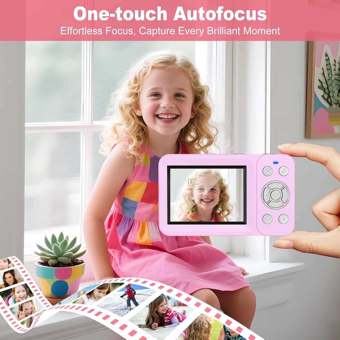 Digital Camera, 4K 64MP, 18X Zoom, Point and Shoot Digital Camera with 64GB TF Card & 2 Batteries, Portable Rechargeable Small Camera for Kids Teens Adult, Purple