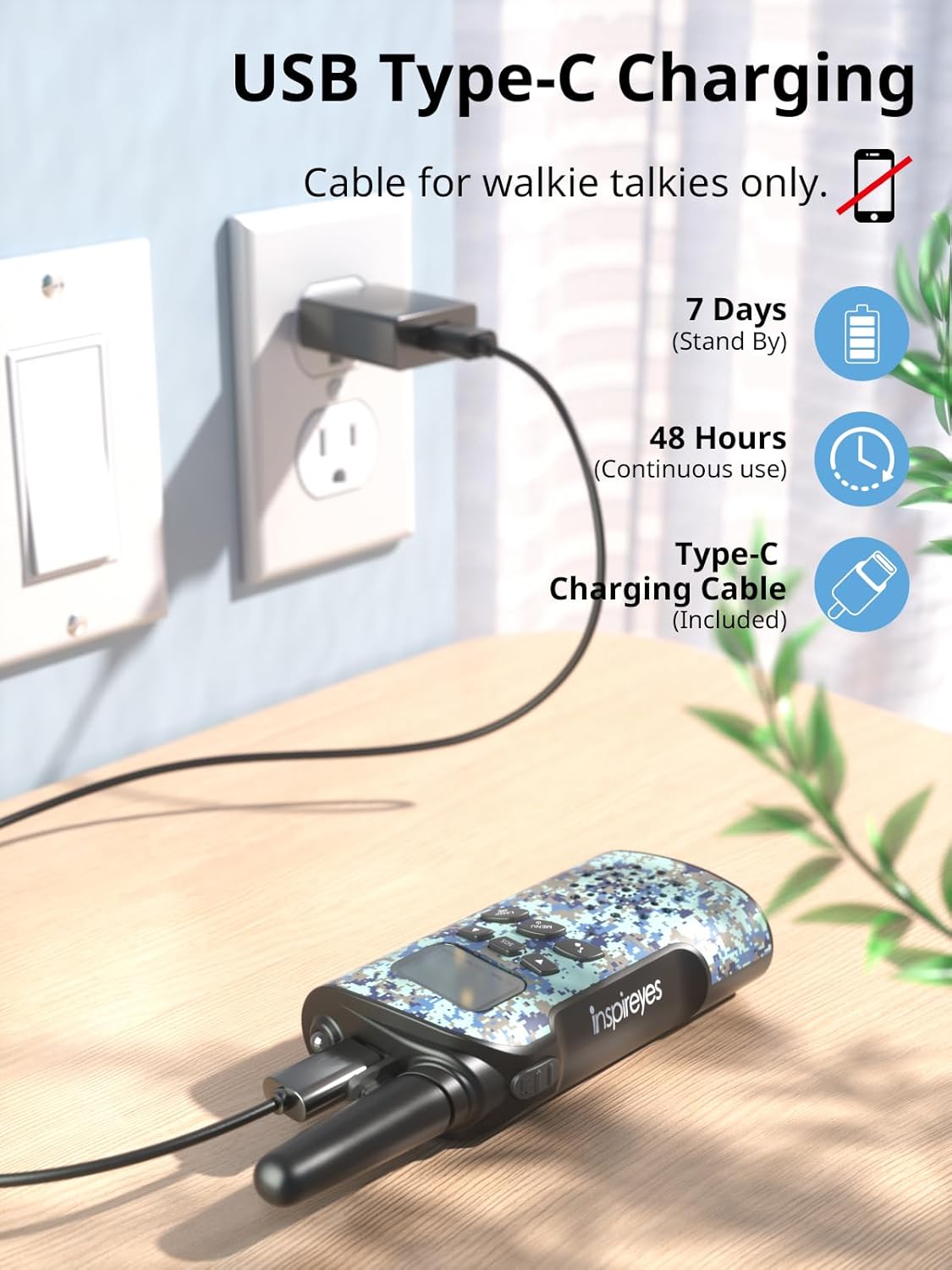 Walkie Talkies for Kids Rechargeable,Toys for Boys and Girls Ages 3-12, 2 Pack Long Range 2-Way Radios, Birthday Gifts,Christmas Stockings, Outdoor Play, Family Games, Hiking Camping Gear