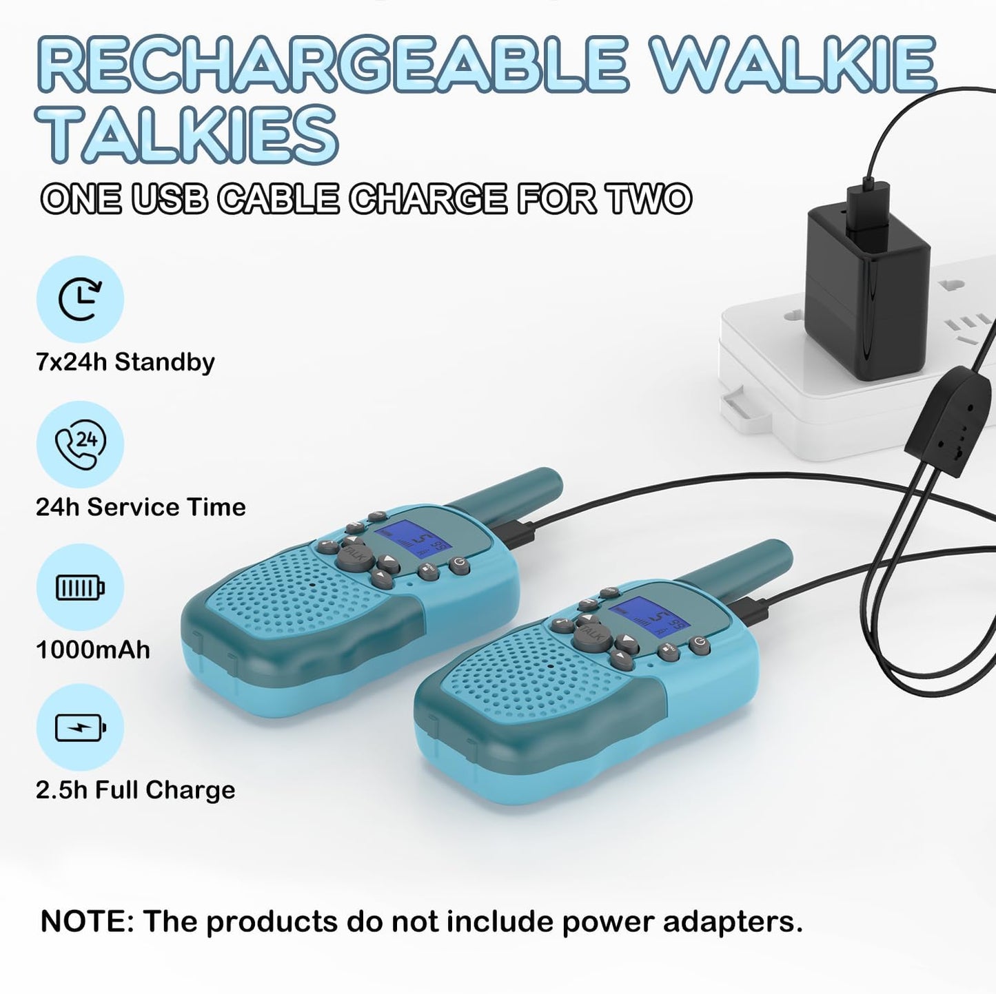 Selieve Walkie Talkies for Kids, Rechargeable Kids Toy for 3 4 5 6 7 8 Year Old Boys Girls, Walkie Talkies Long Range with 22 Channels for Outdoor Adventures, Camping, Hiking Navy Blue