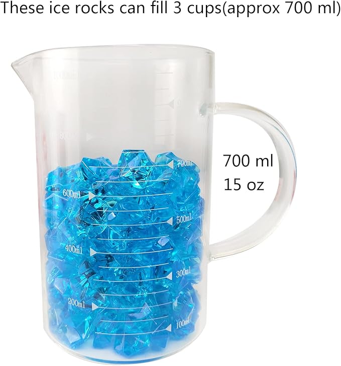 HappyFiller 14 OZ Sky Blue Fake Acrylic Ice Rocks Faux Crystal Cubes Stones Diamonds Gems,Aquarium, Crafts,Table Scatter,Dessert Table Decor Vase Bowl Filler,Party Wedding Centerpieces,Home Accents