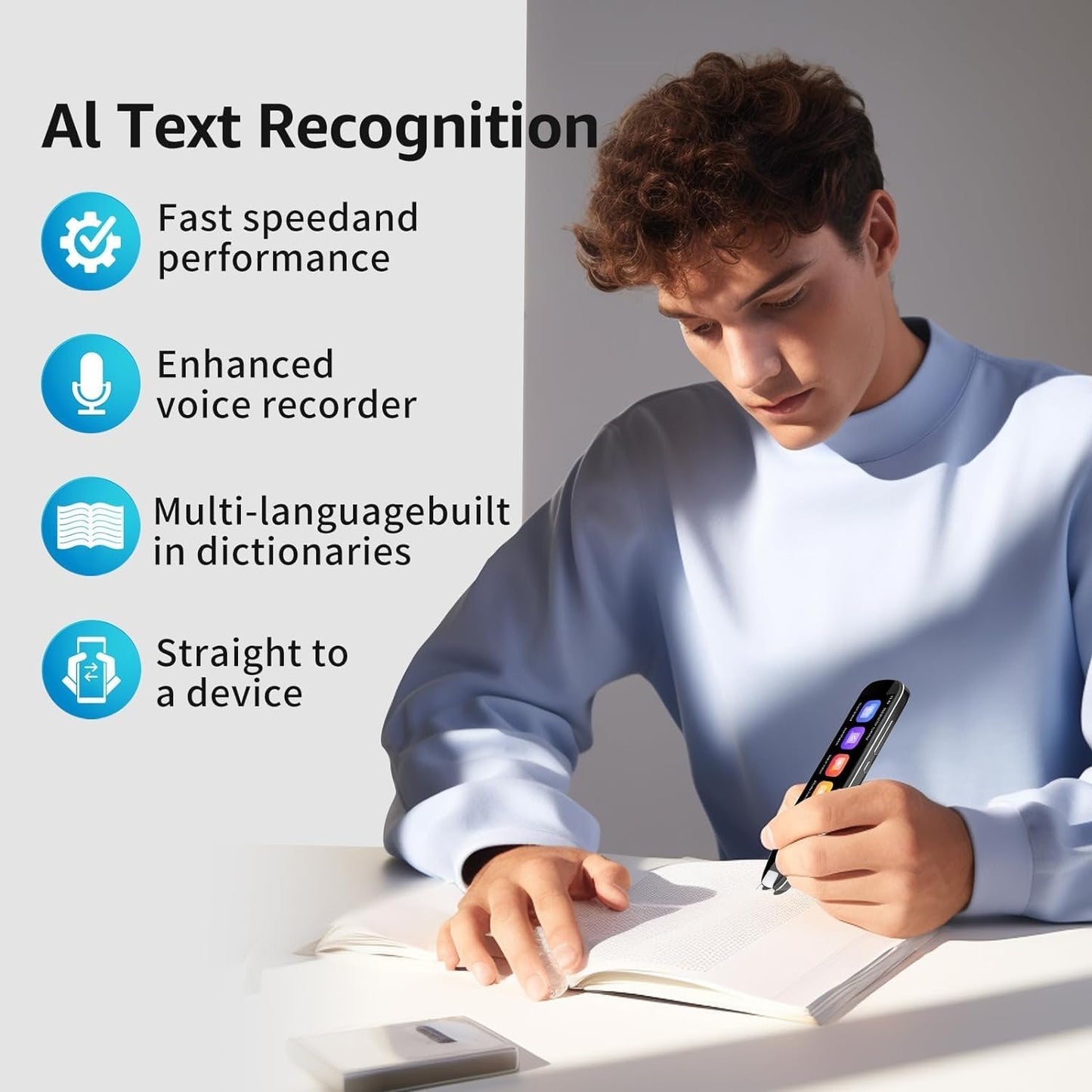 Translation Pen - Dyslexia Reading Tools for Kids, Text to Speech Scanning Pen, Support 130+ Languages Translator Pen for Language Leaners, Travel Business Offline Voice & Photo Translation