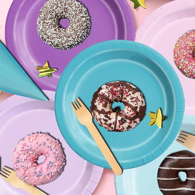 CMUSKO Mermaid Birthday Decorations-150Pcs Pink Blue Purple Plates and Napkins Mermaid Theme Party Supplies Serves 50 for Girl Birthday,Baby Shower,Wedding