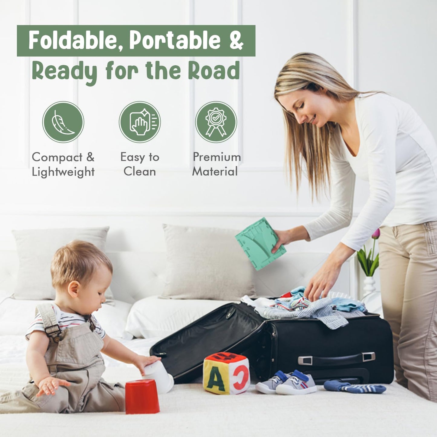 Teo - Portable Toddler Travel Potty – Foldable, Lightweight, Leak-Proof Toilet for Kids with Travel Bag & Disposable Liners – Compact Potty Chair for Home & On-The-Go Use (Adventure Green)