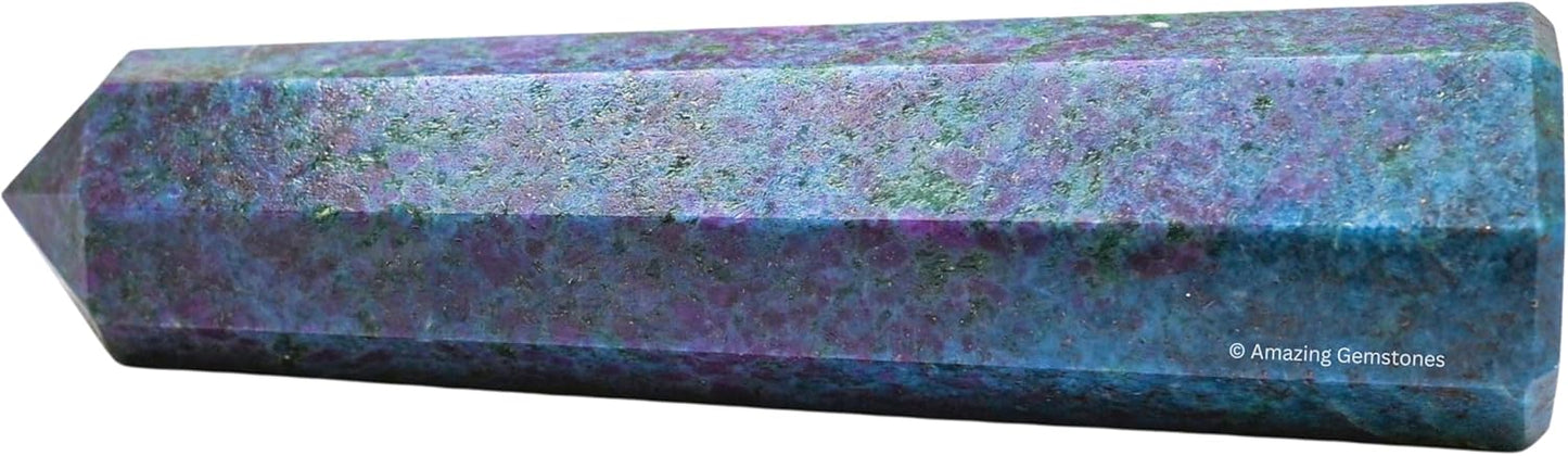 Amazing Gemstone Ruby Kyanite Crystal Towers - Natural Healing Crystal Point Obelisk for Reiki Healing and Crystal Grid (3 Inch)