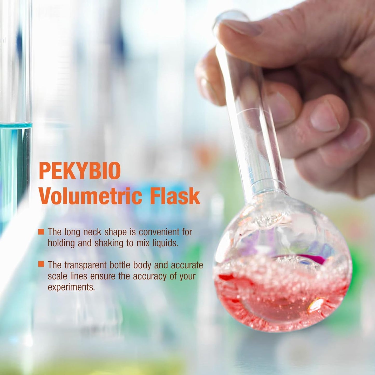 25ML Amber Volumetric Flask Set|ASTM Class A 3.3 Borosilicate Glass|Polypropylene Stopper|White Graduation|for Analytical Chemistry Work|2PCS