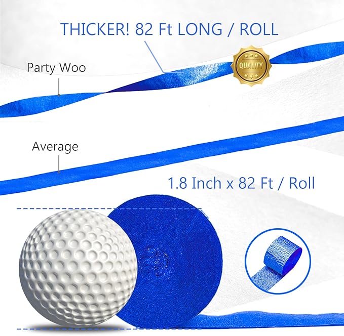 PartyWoo Red and Blue Crepe Paper Streamers 4pcs 328ft Pack of Red and Blue Crepe Paper Streamers for Birthday Engagement Baby Shower Bachelorette Graduation Wedding Independence Party Decorations