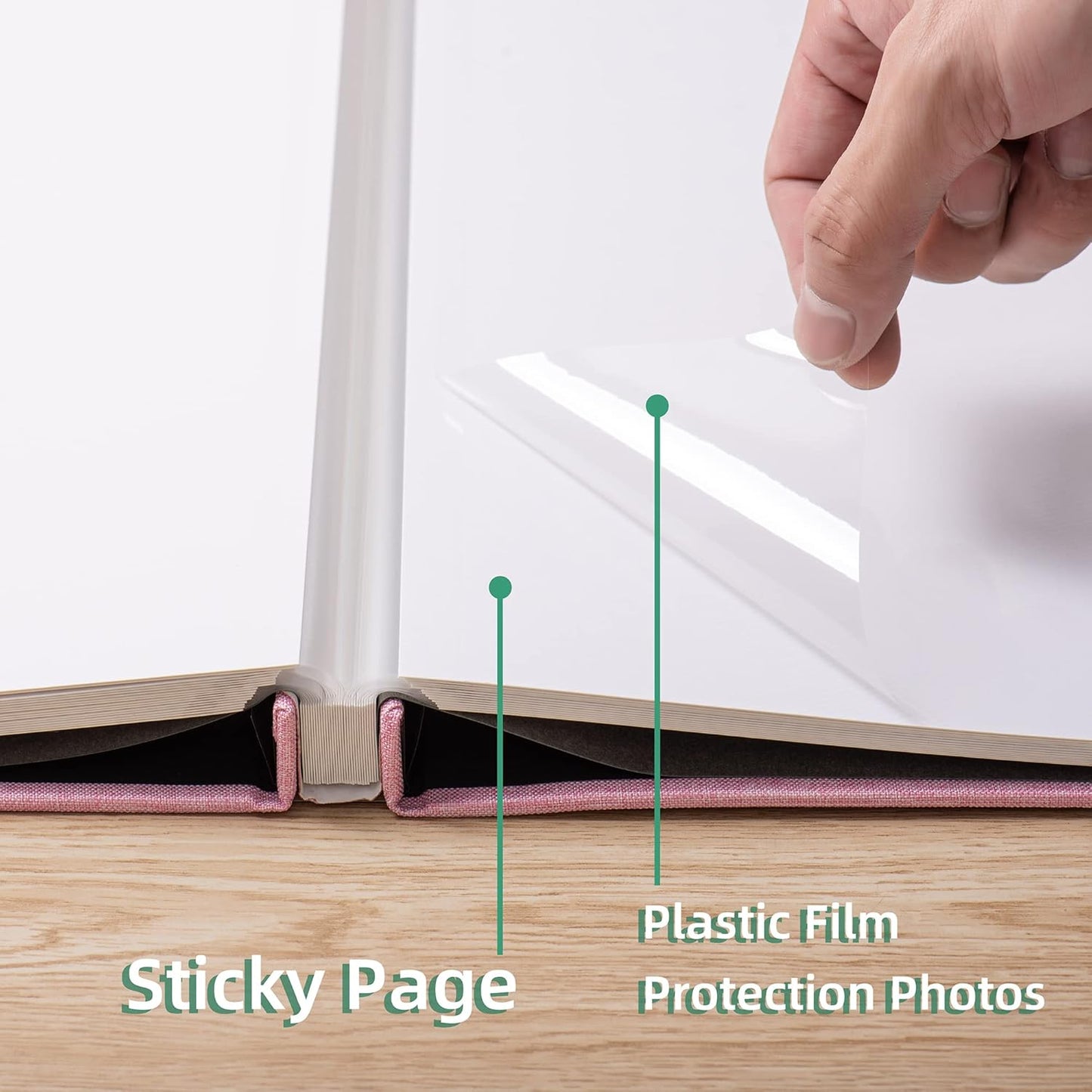 Photo Album Self Adhesive Scrapbook Album for 4×6 Pictures DIY Magnetic Linen Cover Album 30 Blank Pages for Family Wedding, Birthday, Christmas, Anniversary (Pink)