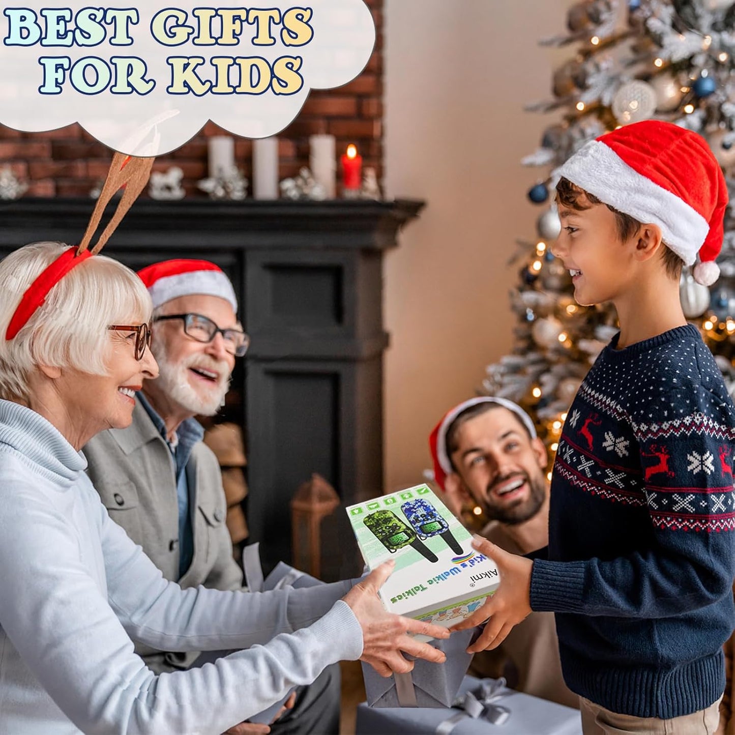 Toys for Boys Walkie Talkies for Kids 5 6 7 8 Year Old Boy Pretend Play Police Military Spy Hunt Camp Outdoor Toys for Kids Birthday Present Boys Gifts (Blue Blue)