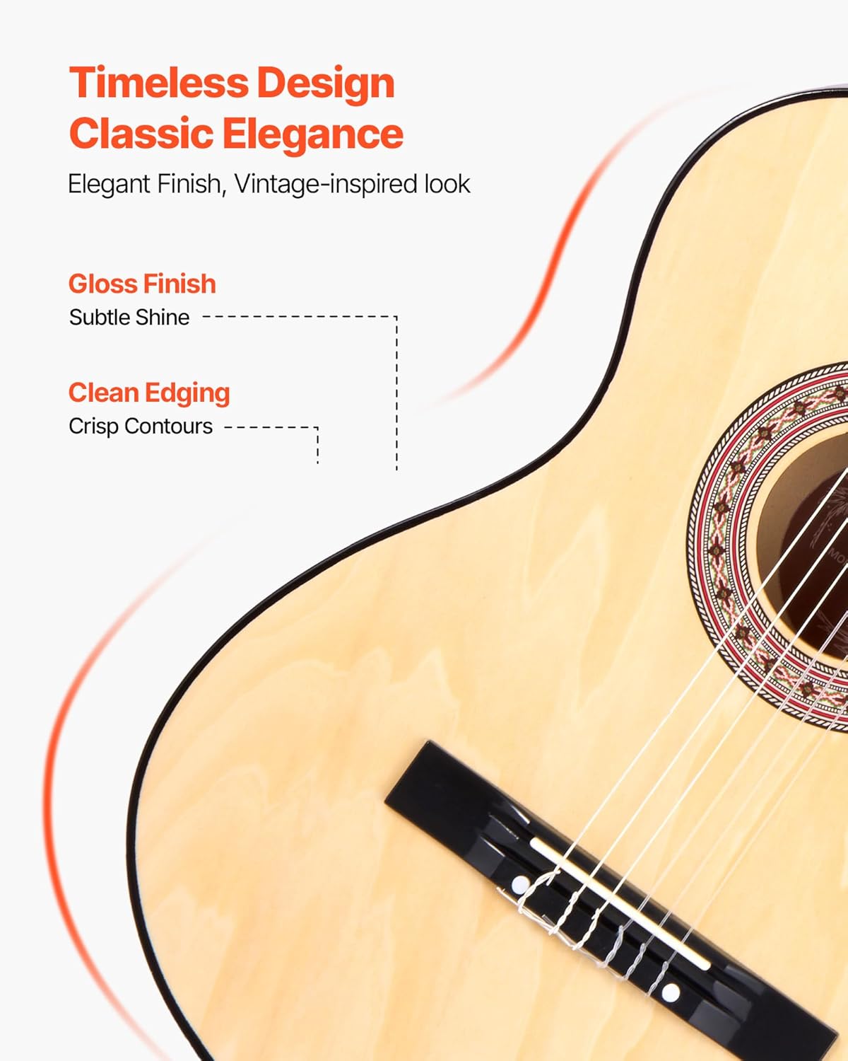 VEVOR Acoustic Guitar, Classical Guitar Starter Kit for Beginners, with Nylon Strings, Basswood Guitar, for Kids Adults Girls Boys Students