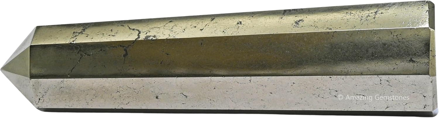 Amazing Gemstone Pyrite Crystal Towers - Natural Healing Crystal Point Obelisk for Reiki Healing and Crystal Grid (3 Inch)